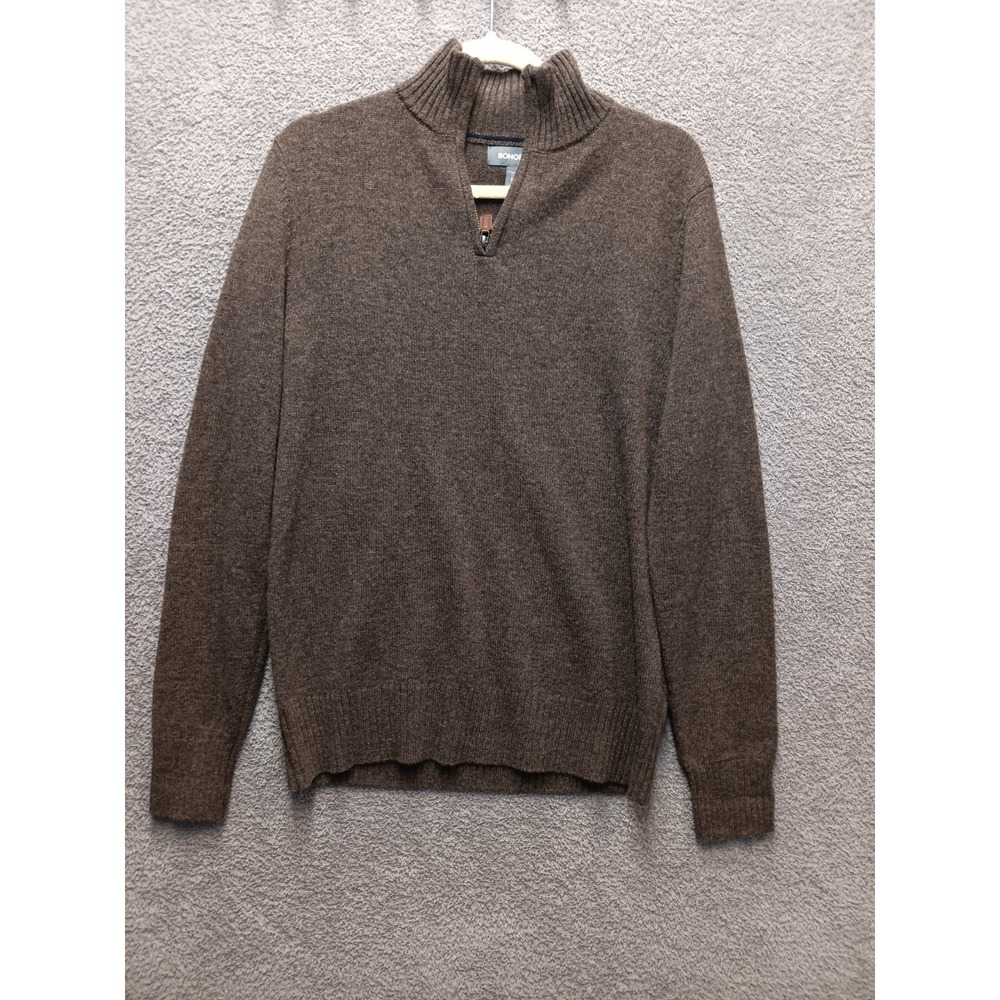 Bonobos Lambswool Quarter Zip Sweater‎ Brown Men's Small